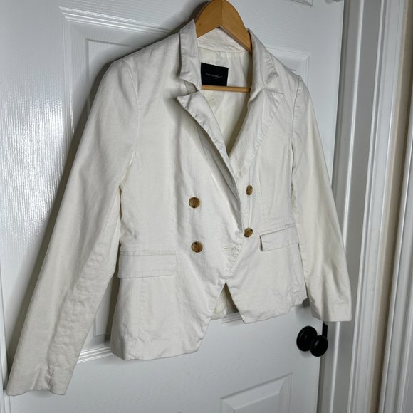 WOMEN'S BANANA REPUBLIC CREAM BLAZER US SIZE SMALL PETITE - Picture 2 of 11